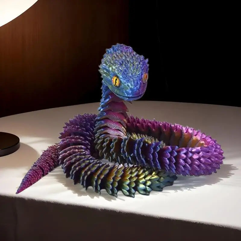 75cm 3d Printed Snake Desk Ornament Rotatable Office Realistic Snake Statue Table Decoration Landscape Figurines Accessorie Zpaxo
