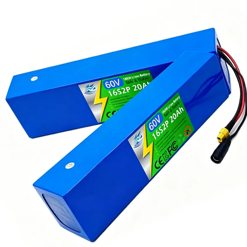 16S2P 60V 20AH 18650 Lithium Battery Pack with Large Capacity Suitable for Electric Scooters, Mountain Bikes, and BMS Batteries Zpaxo