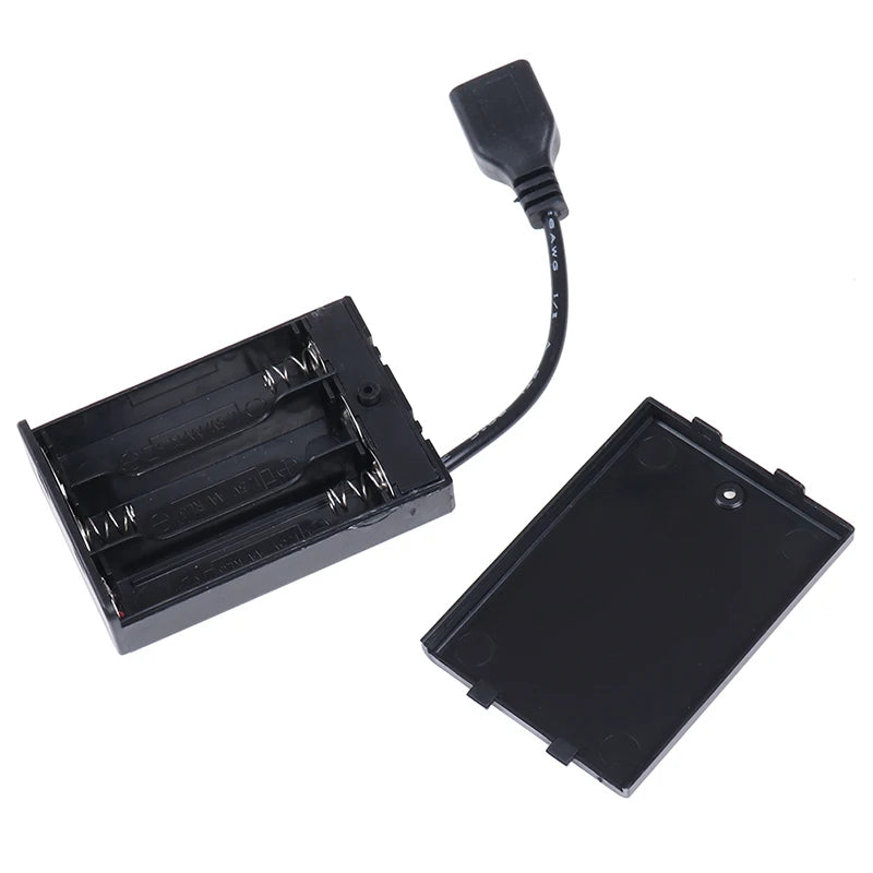 3×AA Battery Box USB Power Supply for LED Strip Lights DC 4.5V Battery Holder Box Zpaxo