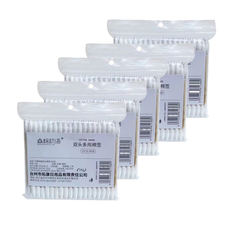 Pointed Tip Cotton Swabs Precision Pet Bamboo Sticks Double Outdoor