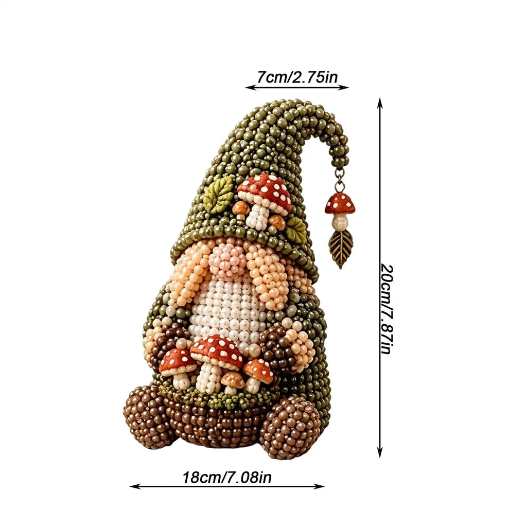 3D Beaded Gnome Craft DIY Beading Kits Handmade Beadwork Beginners