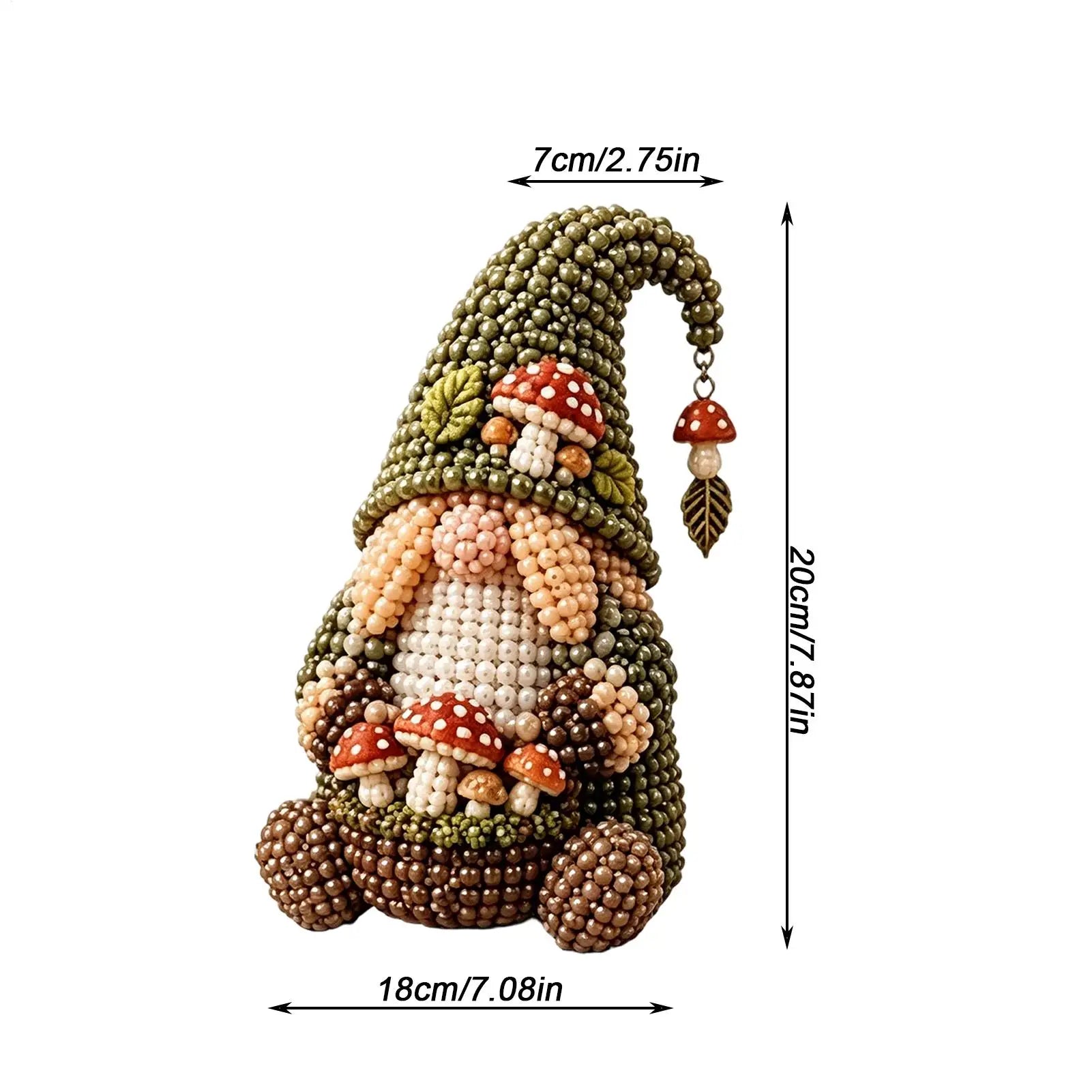 3D Beaded Gnome Craft DIY Beading Kits Handmade Beadwork Beginners