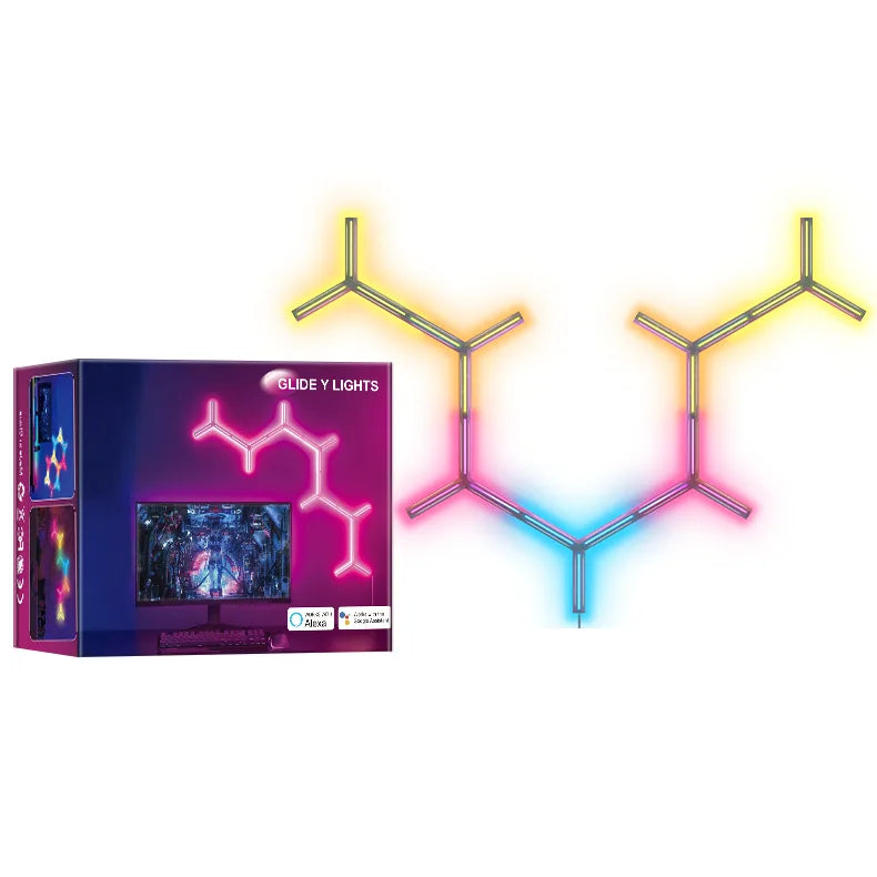 Diy Graffiti Wifi Full Rgb Smart Lights Patching Y-shaped Esports Zpaxo 7PCS Set US Plug
