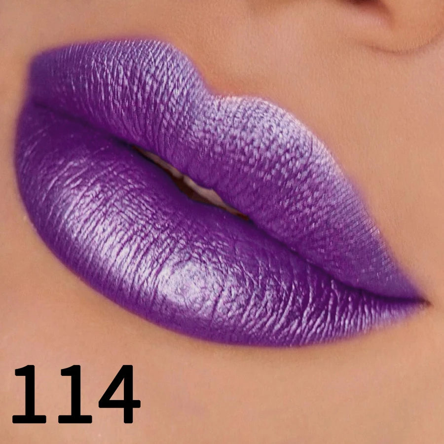 19 Colors Glitter Lipstick Hydrating Red Pink Sparkling Shine Lip Zpaxo 114