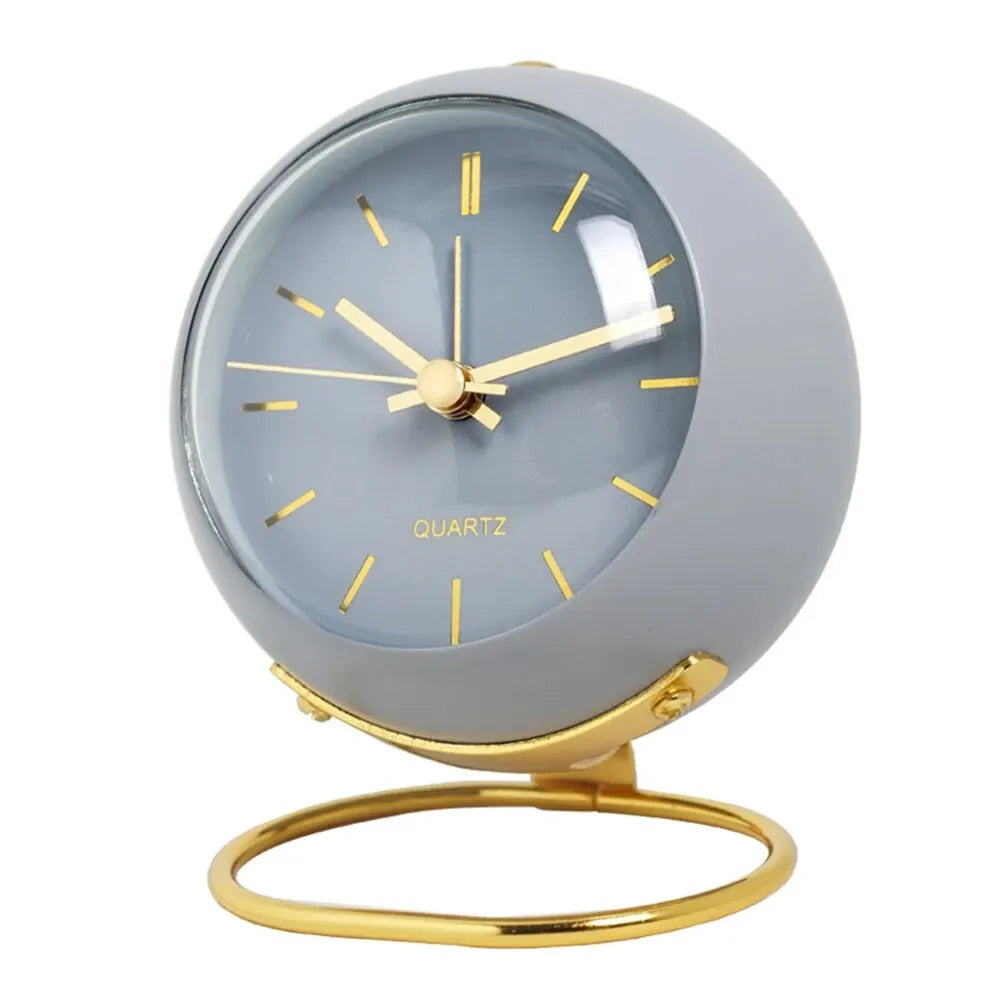 Nordic Minimalist Alarm Clock – Silent Luminous Analog Desk Clock Analog Alarm Clock Zpaxo Blue