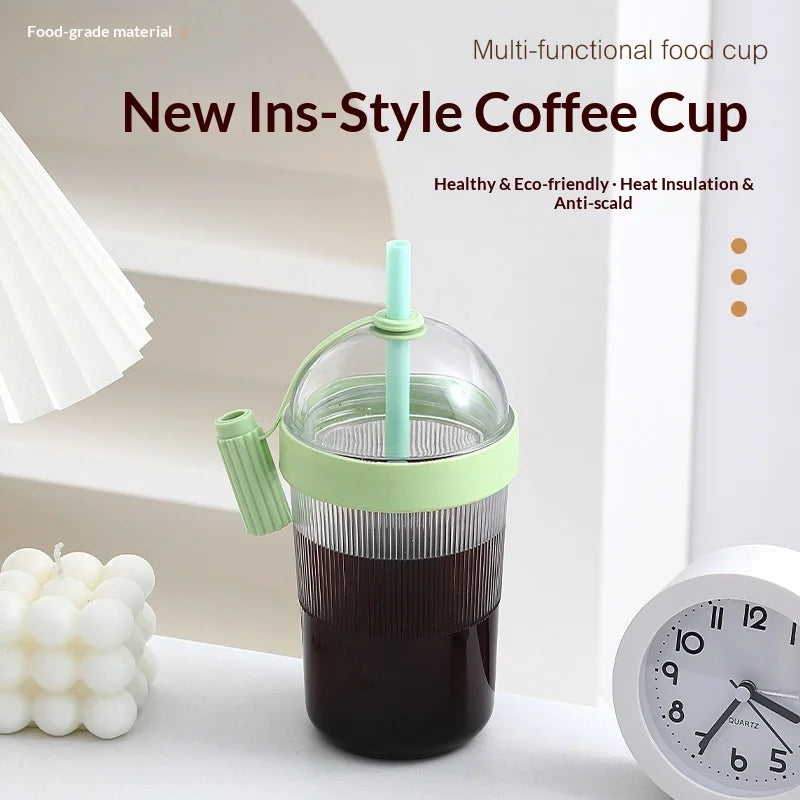 Hot Sale Smoking Coffee Cup, Portable Large Capacity Straw Cup, Outdoor Portable Straw Water Milk Tea Cup Zpaxo
