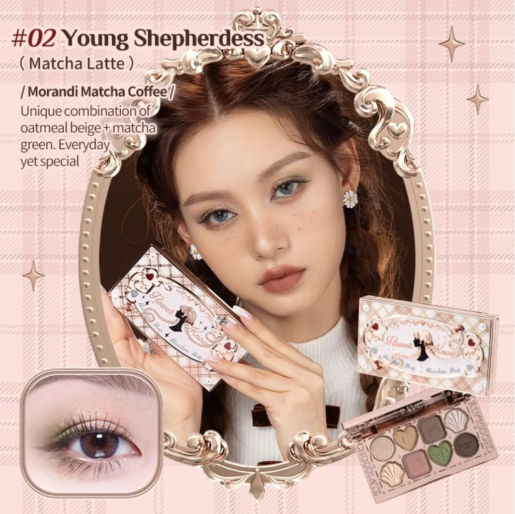 Flower Knows Chocolate Wonder-shop Eight-color Eyeshadow Palette Zpaxo 02