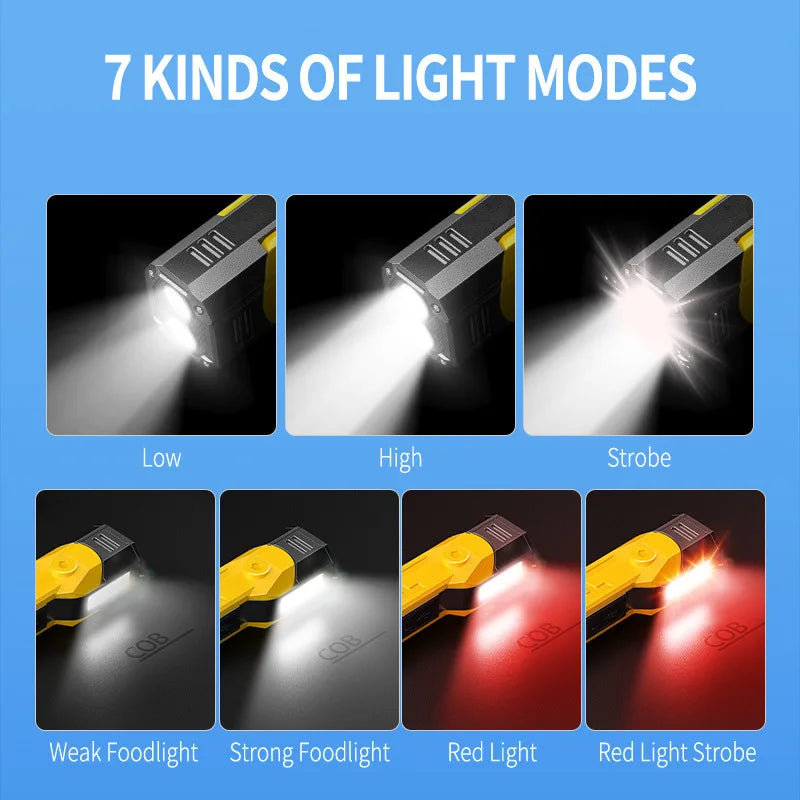 LED+COB Multifunctional Work Light Type-c Rechargeable Portable