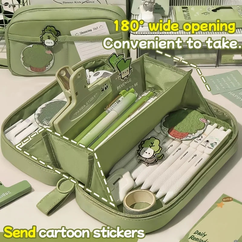 Multi Layer Pencil Case Pouch Large Capacity Pen Bag Durable