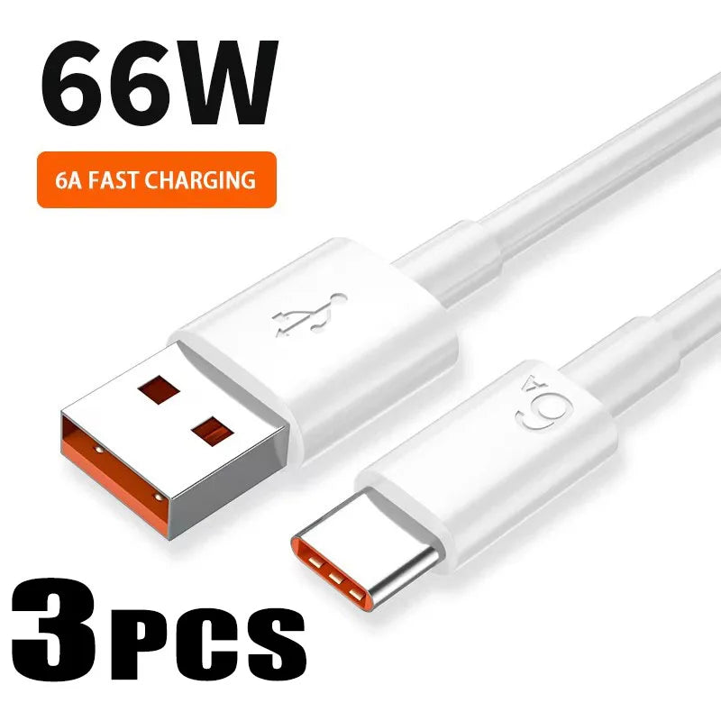 6A USB-C Fast Charging Cable – 1–6 Pack | Type-C Charger