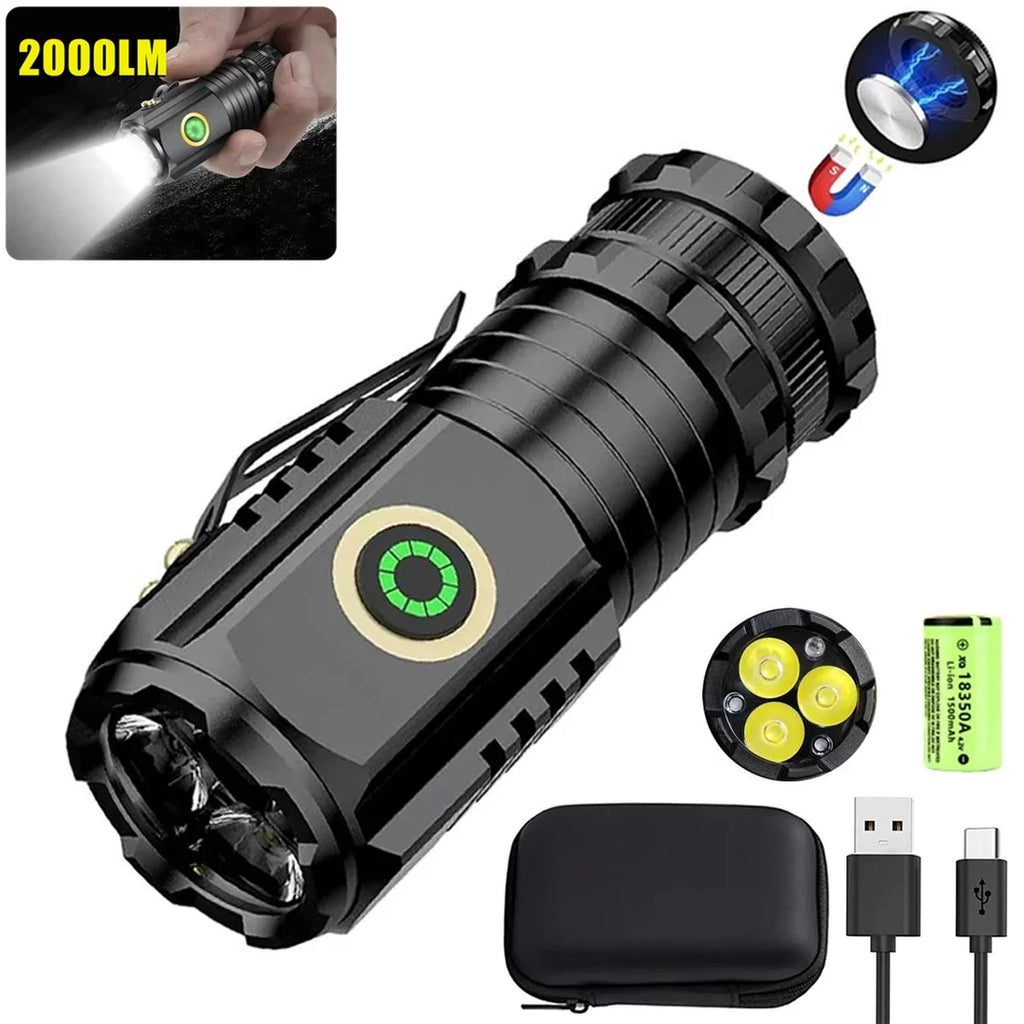 ESMARTER Mini LED Flashlight – 2000 Lumen Rechargeable Torch