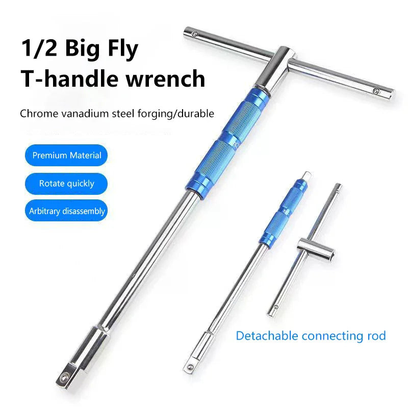 Multifunctional T-handle Socket Wrench Interchangeable Sockets Lever Zpaxo