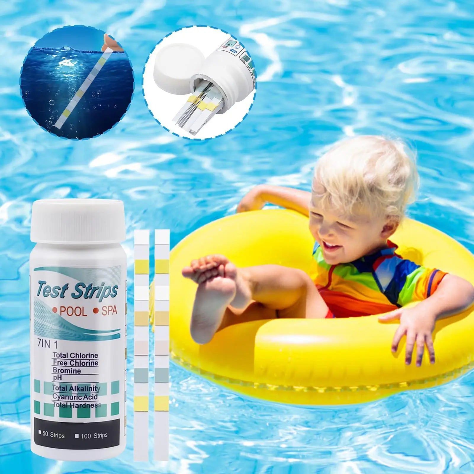 1 Chlorine PH Alkalinity Test Strips Accurate Multipurpose Water