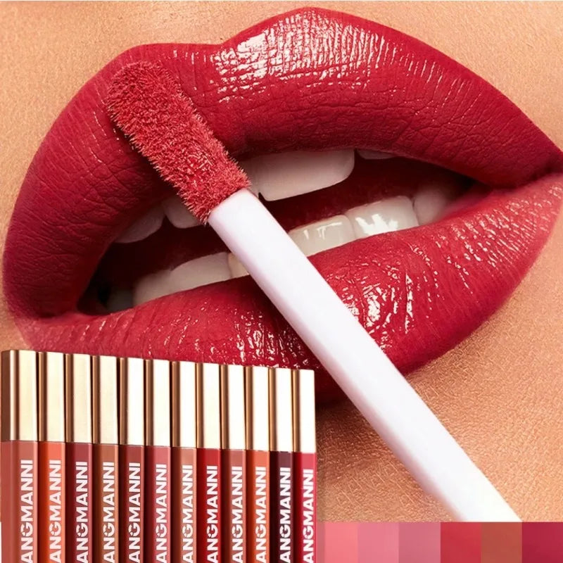 12 Colors Matte Lip Gloss Waterproof Long-lasting Velvet Non-drying