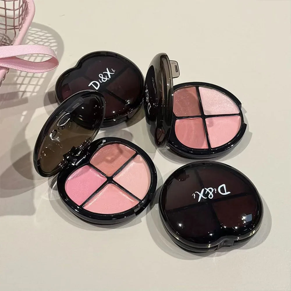 Di&Xi 4-Color Cream Heart Blusher Palette Water Light Highlighter Natural Brighten for Cheeks,Shadow Contour Face Makeup Rouge Zpaxo