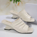 Ladies' Cold Slippers Summer Open Toe Empty Back Sandals Casual Heels