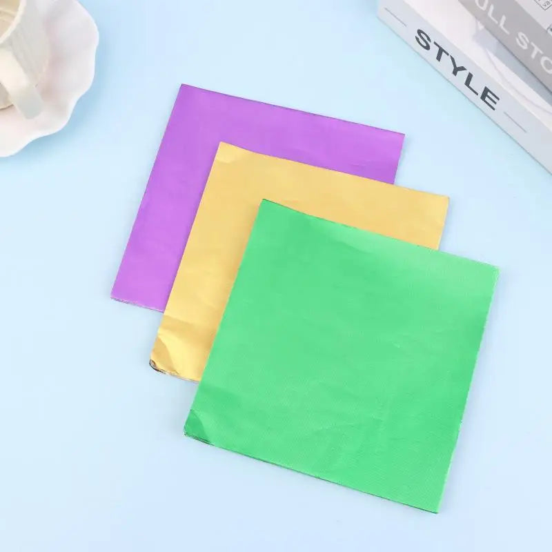 15x15CM Aluminum Foils Wrapping Paper Sheets Foil Candy Package Zpaxo