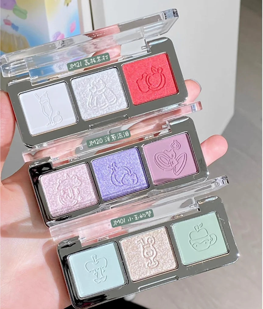 LEEMEMBER 3 Colors Eyeshadow Palette / MOMO N DREAMCORE Monochrome EYESHADOW 1.8GMatte Shimmer Makeup Cosmetics Zpaxo