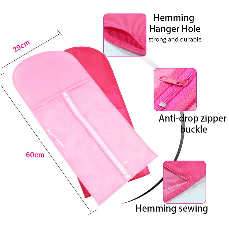 1Set Wig Storage Bag With Hanger Hair Bags With Plastic Hanger For Virgin Hair Black Wig Organizer Hangers For Multiple Wigs New Zpaxo