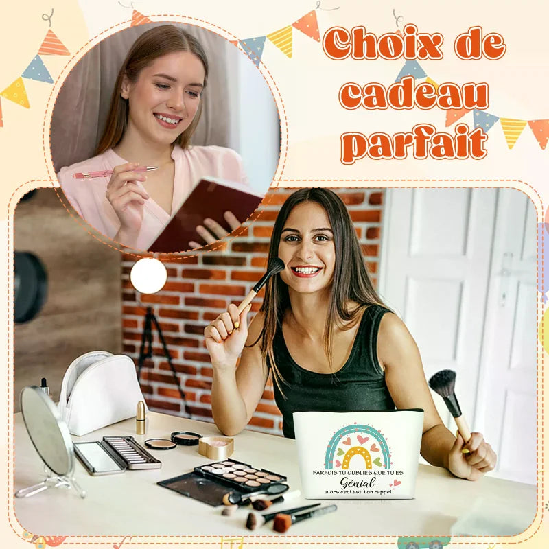 French Inspirational Coworker Appreciation Gifts Set Include Inspirational Keyring Rainbow Toiletry Makeup Bag Zpaxo