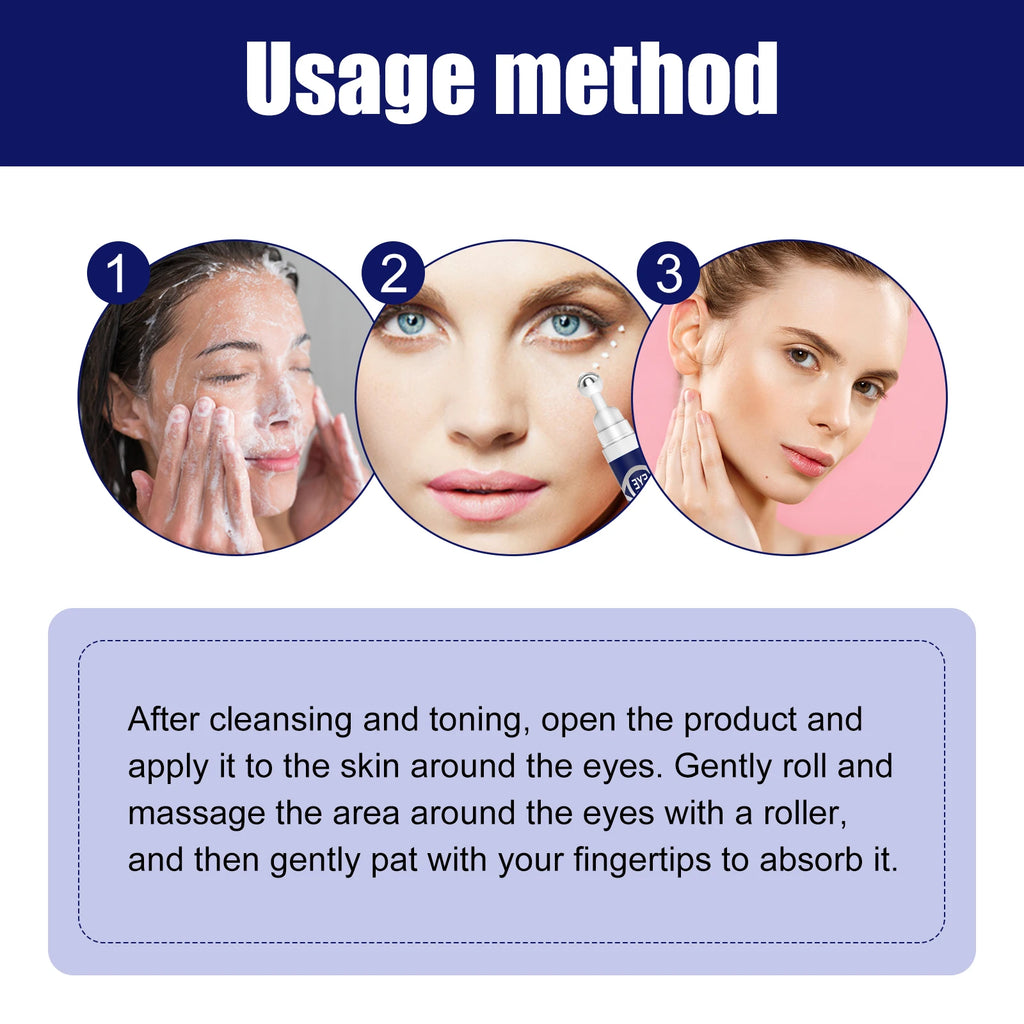 Hyaluronic Acid Eye Serum Roller – Dark Circles & Fine Lines Eye Serum Roller Zpaxo