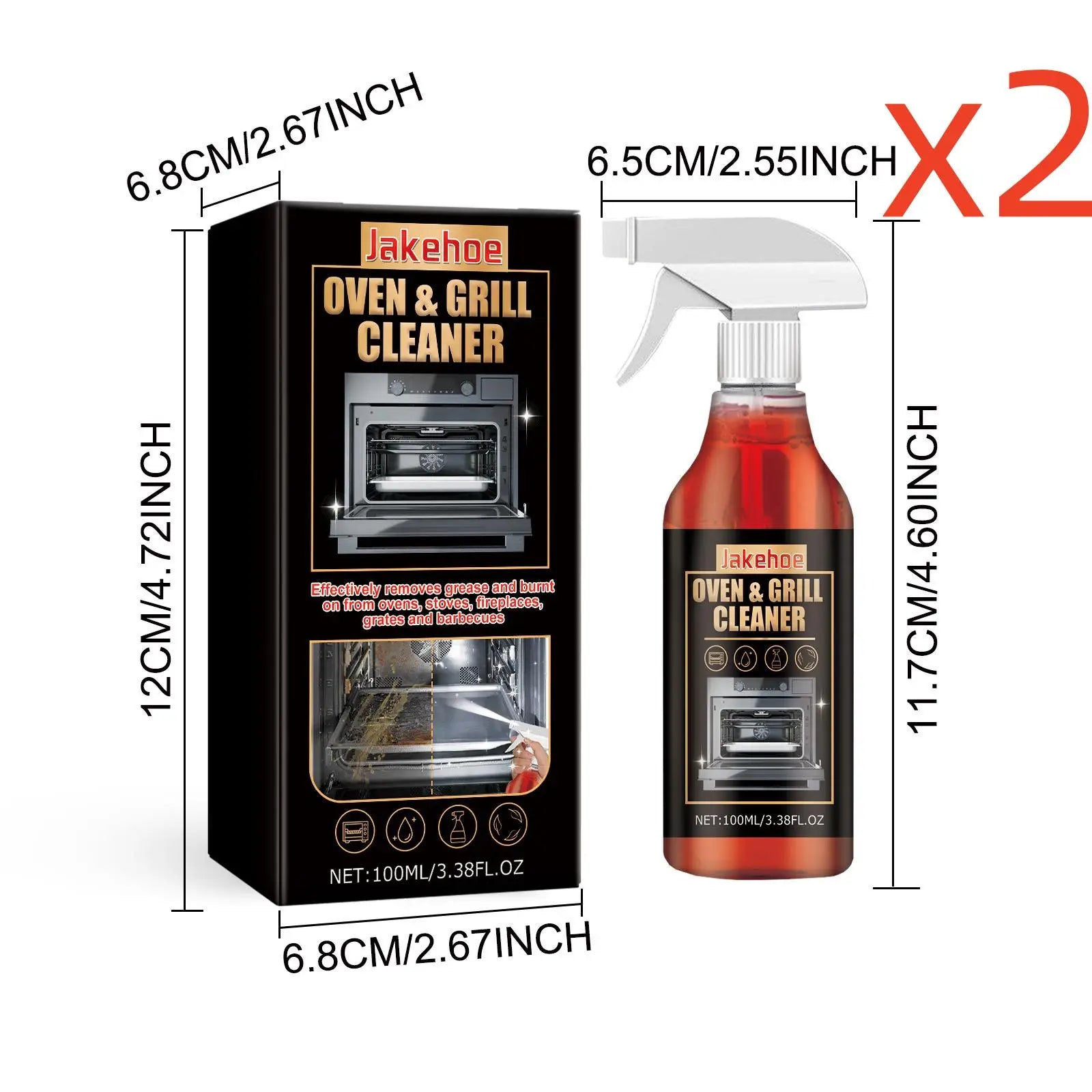 JAKEHOE Oven & Stove Foam Cleaner Degreaser Spray 100ml Oven Foam Cleaner Zpaxo 200ml boxed