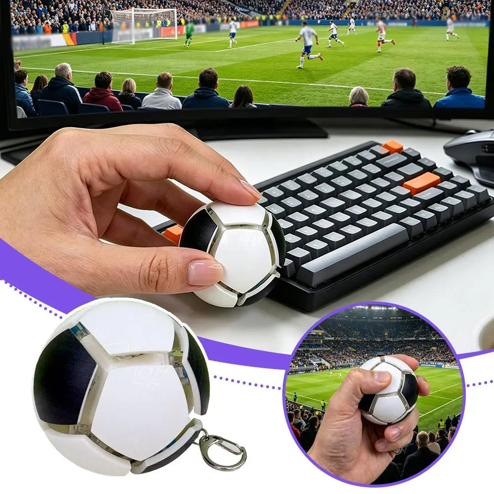 2026 New Soccer Ball Fidget Keychain Mechanical Clicker Stress Relief Sensory Toy Football Fans Pendant Gift Zpaxo