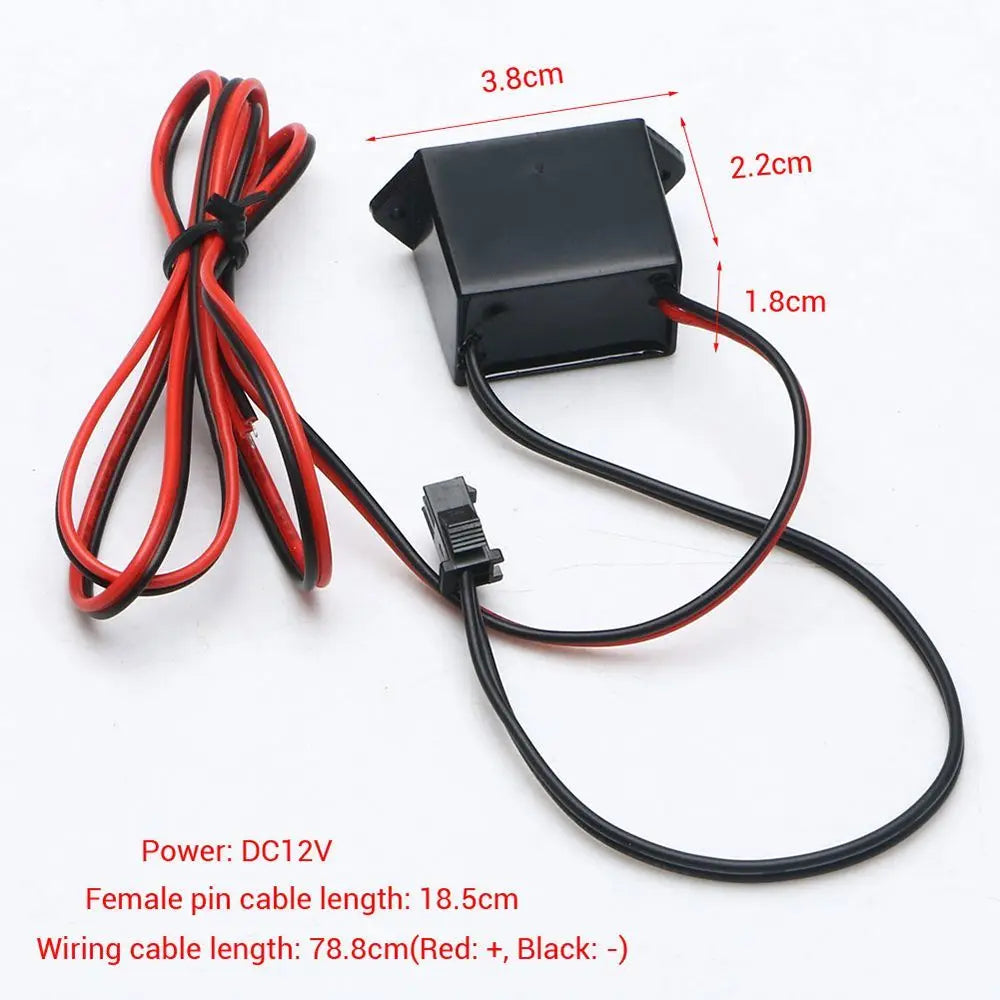 Interior Supplies Glow Light Strip for Cable Mini Neon Power Driver Strip Light Inverter Neon Wire Driver EL Wire Power Driver Zpaxo black