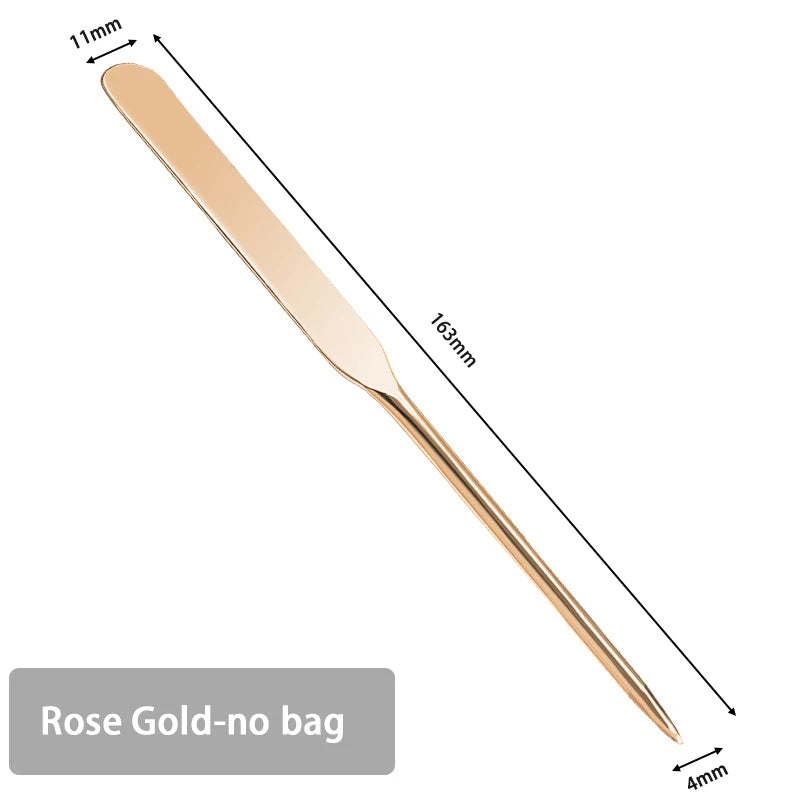 Stainless Steel Makeup Foundation Spatula Mixing Stick Powder Base Zpaxo Rose Gold