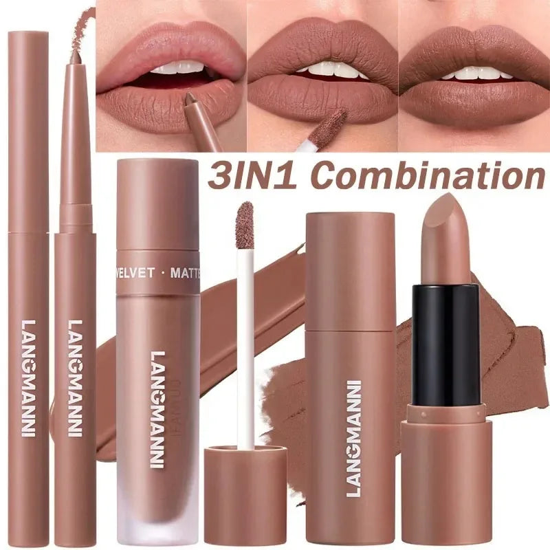 Lip Liner Lipstick Waterproof Long-lasting Gloss Matte Velvet Nude