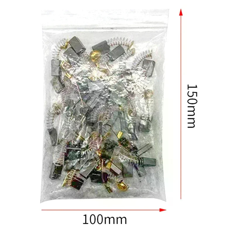 50pcs Carbon Brush Replacement Kit Fit For Drills Sanders Grinders & Motors Durable Motor Parts Zpaxo