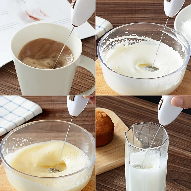 Handheld Electric Egg Beater Mini Battery Powered Milk Frother Coffee Drink Mixer Milk Foamer Kitchen Tools Zpaxo