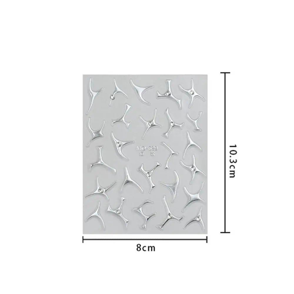 Luxury Nail Art Stickers Metallic Texture Gothic Impression Self Zpaxo