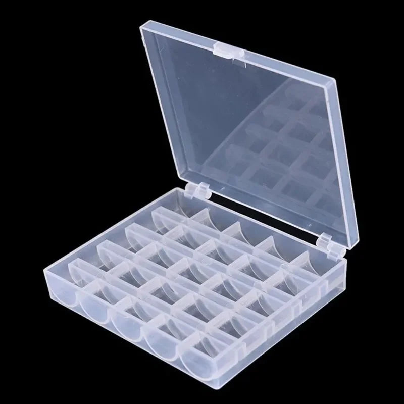 25Pcs Clear Sewing Machine Bobbins Spools Empty Bobbins Spools Plastic Storage Box For Household DIY Sewing Accessories Tools Zpaxo 1Pc Empty storage bo