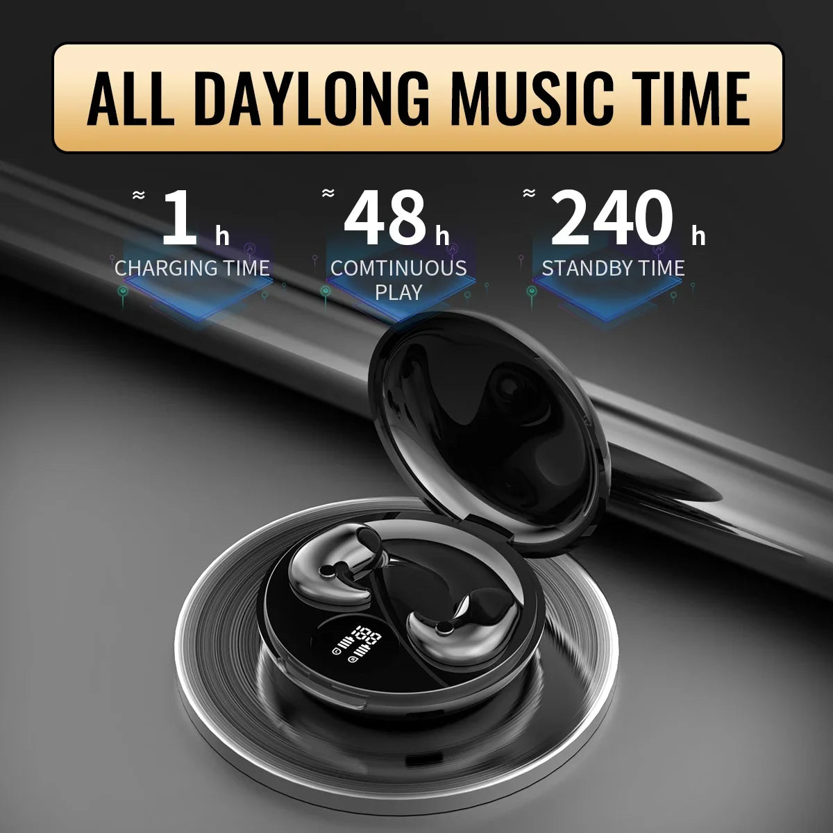 Bluetooth 5 3 Earphones Invisible Sleep Earbuds Wireless In-ear