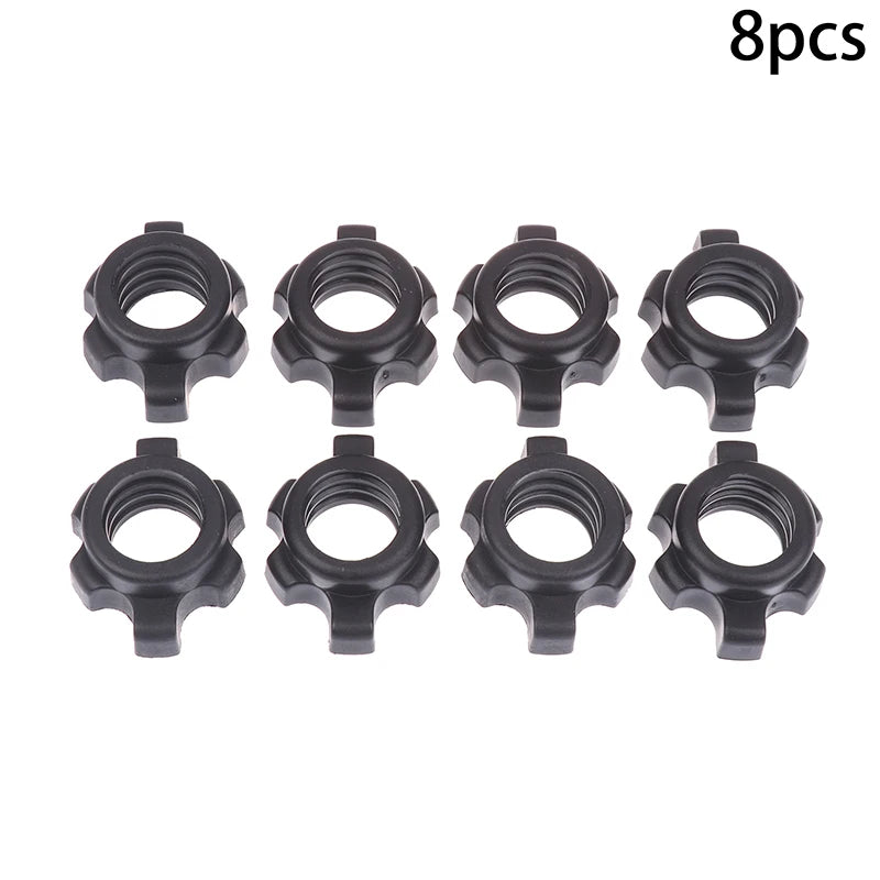 8 Barbell Dumbbell Hexagonal Nut Fixing Accessories Home Gym Fitness Zpaxo 8pcs Black