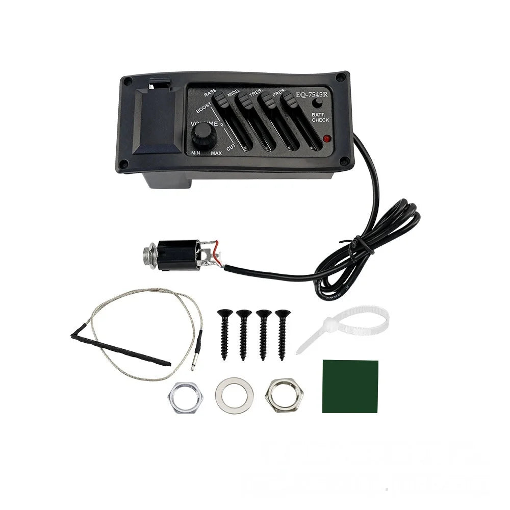 7545R Acoustic Guitar Pickup – 4-Band EQ Preamp & Tuner