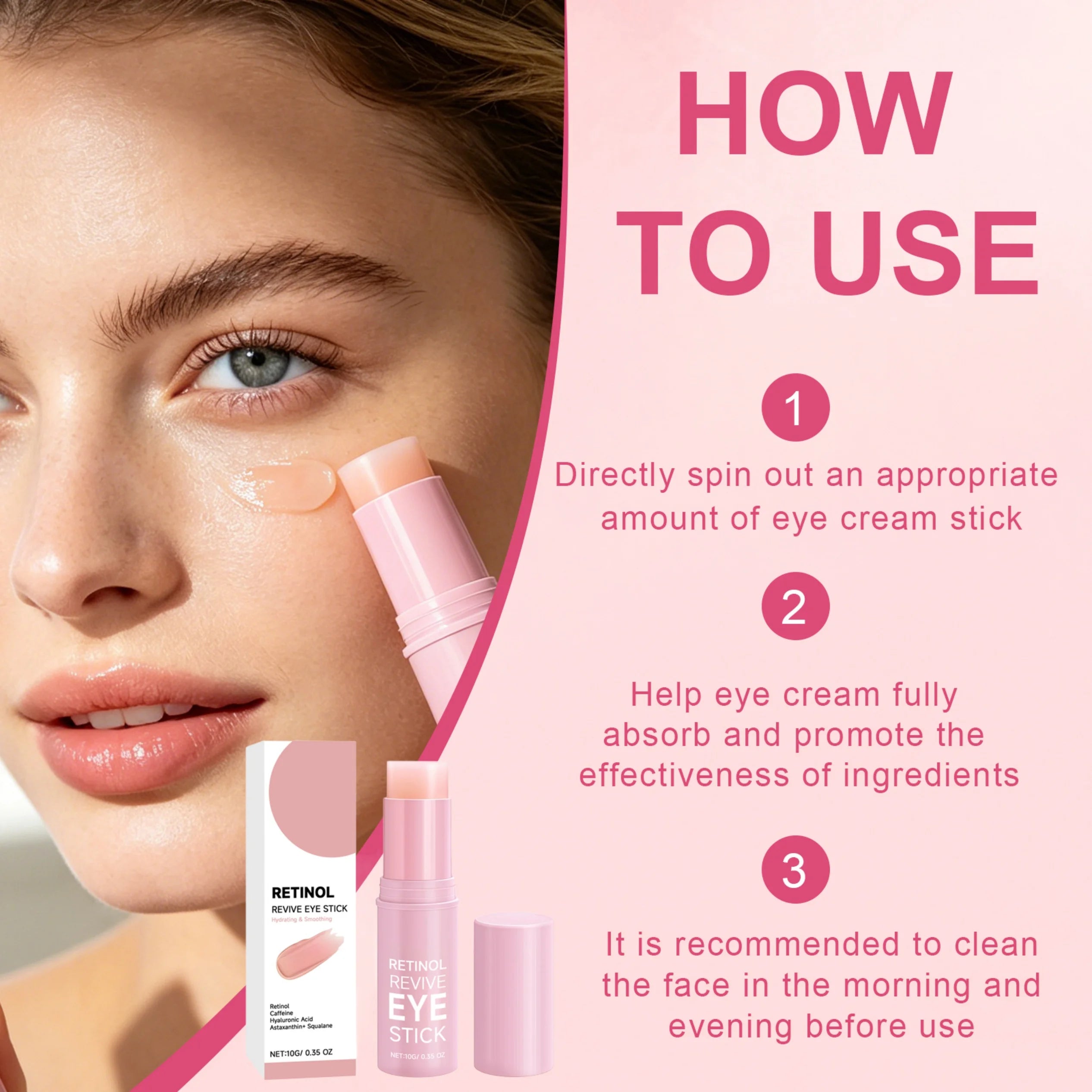 Retinol Eye Cream Stick – Dark Circles & Puffiness Treatment Eye Balm Stick Zpaxo