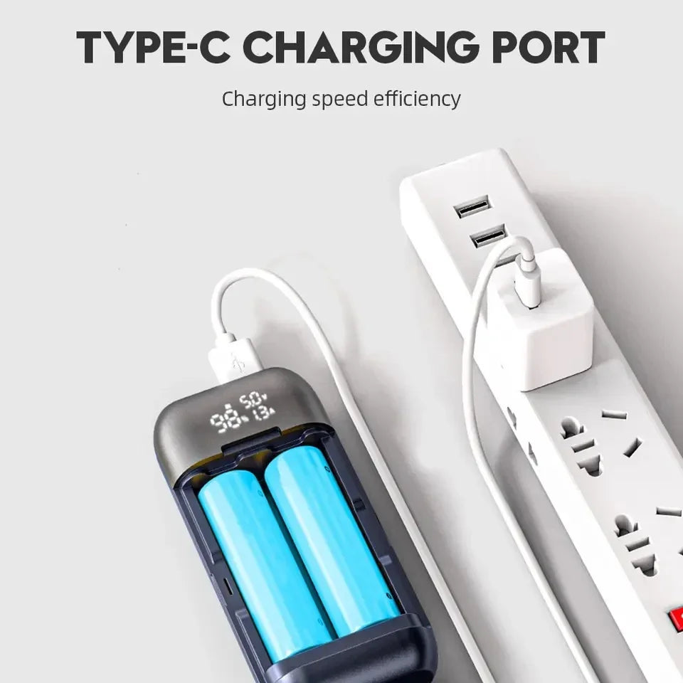 Portable 18650 Battery Charger Case DIY Power Bank Box QC3 0 PD 18W