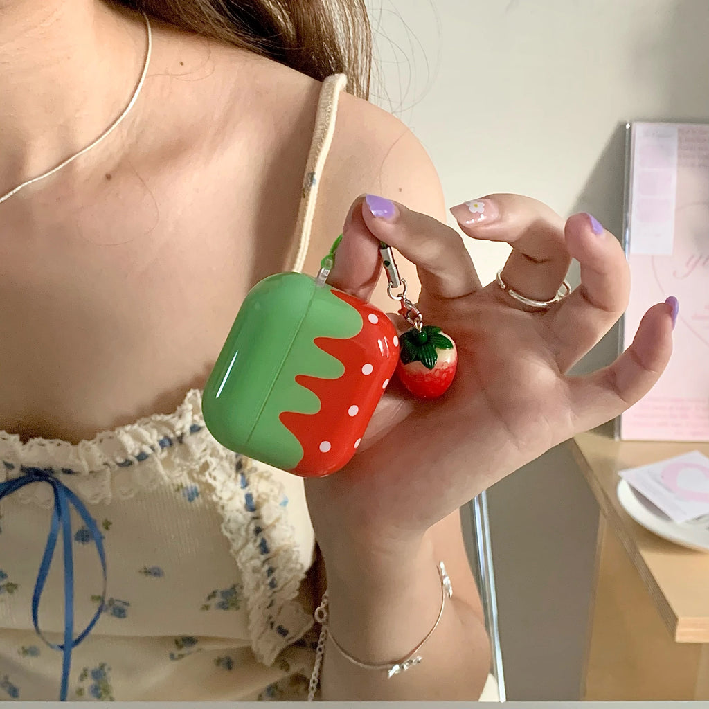 Lovely Strawberry Pattern Soft Silicone Cover Air Pods 4 3 1st 2nd