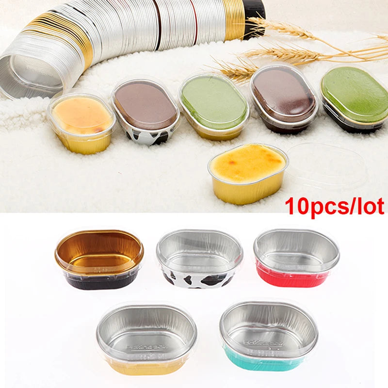 Tin Foil Aluminum Pudding Cup Lid Square Disposable Mini Mousse