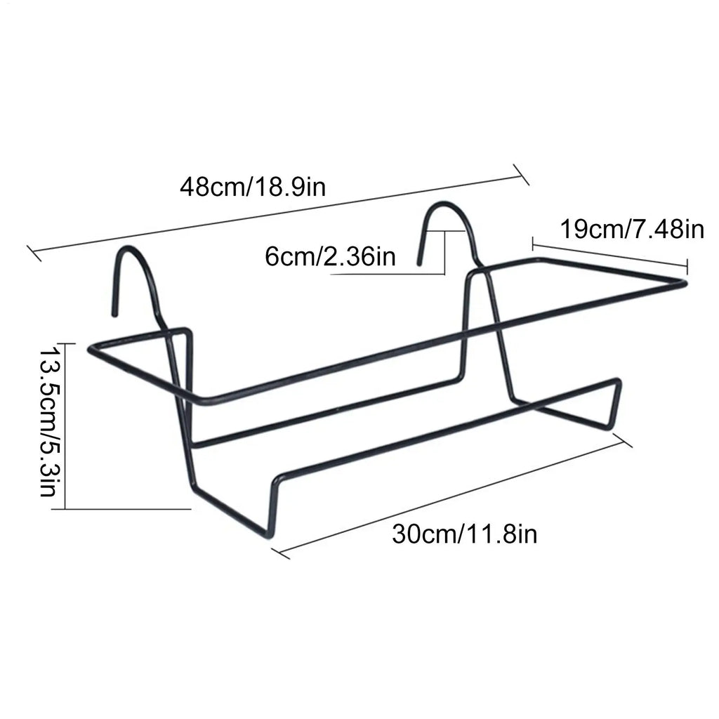 Window Box Brackets Metal Flower Pot Rack Planter Holder Railing