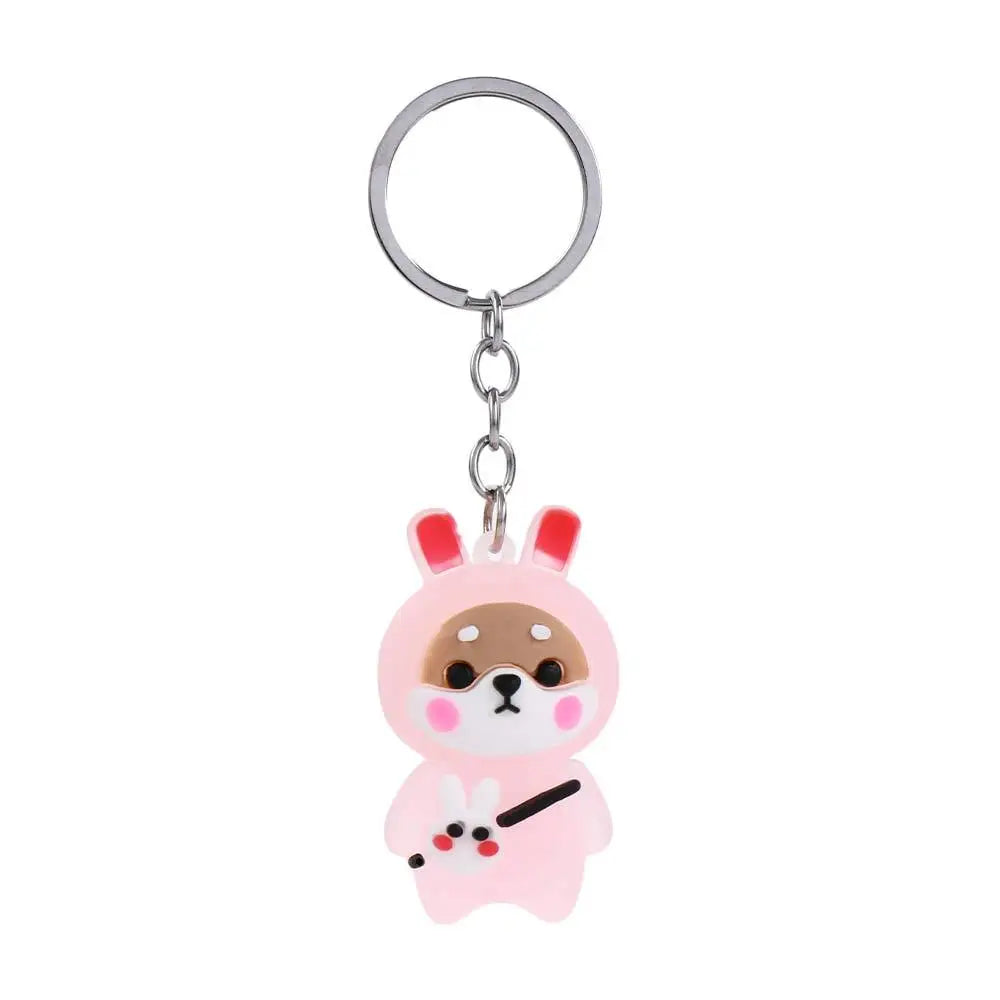 Boy Girl Gift Doll Bear Pendant Bag Key Chain Shoulder Bag Keychain Flashing Light Keychain Doll Pendant Key Rings Zpaxo pink