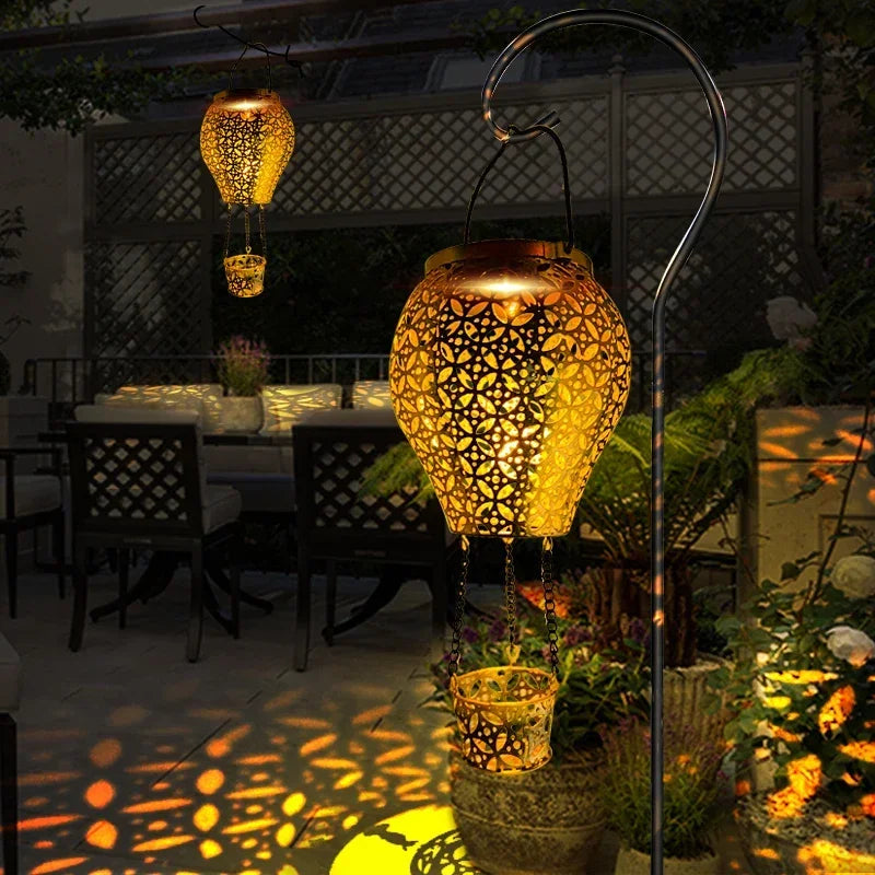 Outdoor Iron Air Balloon Solar Light LED Lawn Lamp Garden Landscape Zpaxo
