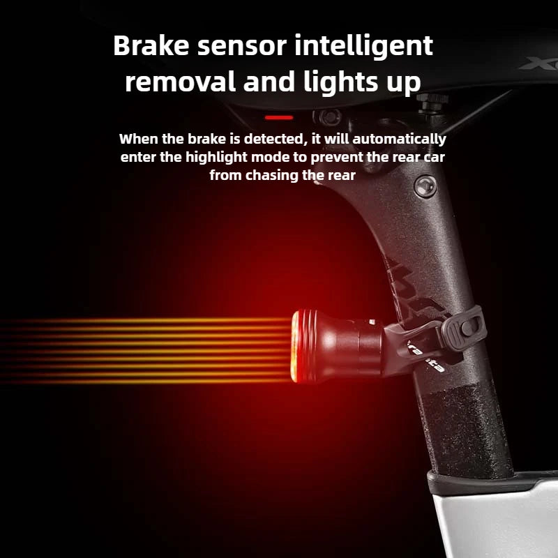 Bicycle Taillights Mountain Road Bikes High Brightness Warning Lights Intelligent Brake Sensor Lights Outdoor Cycling Taillights Zpaxo
