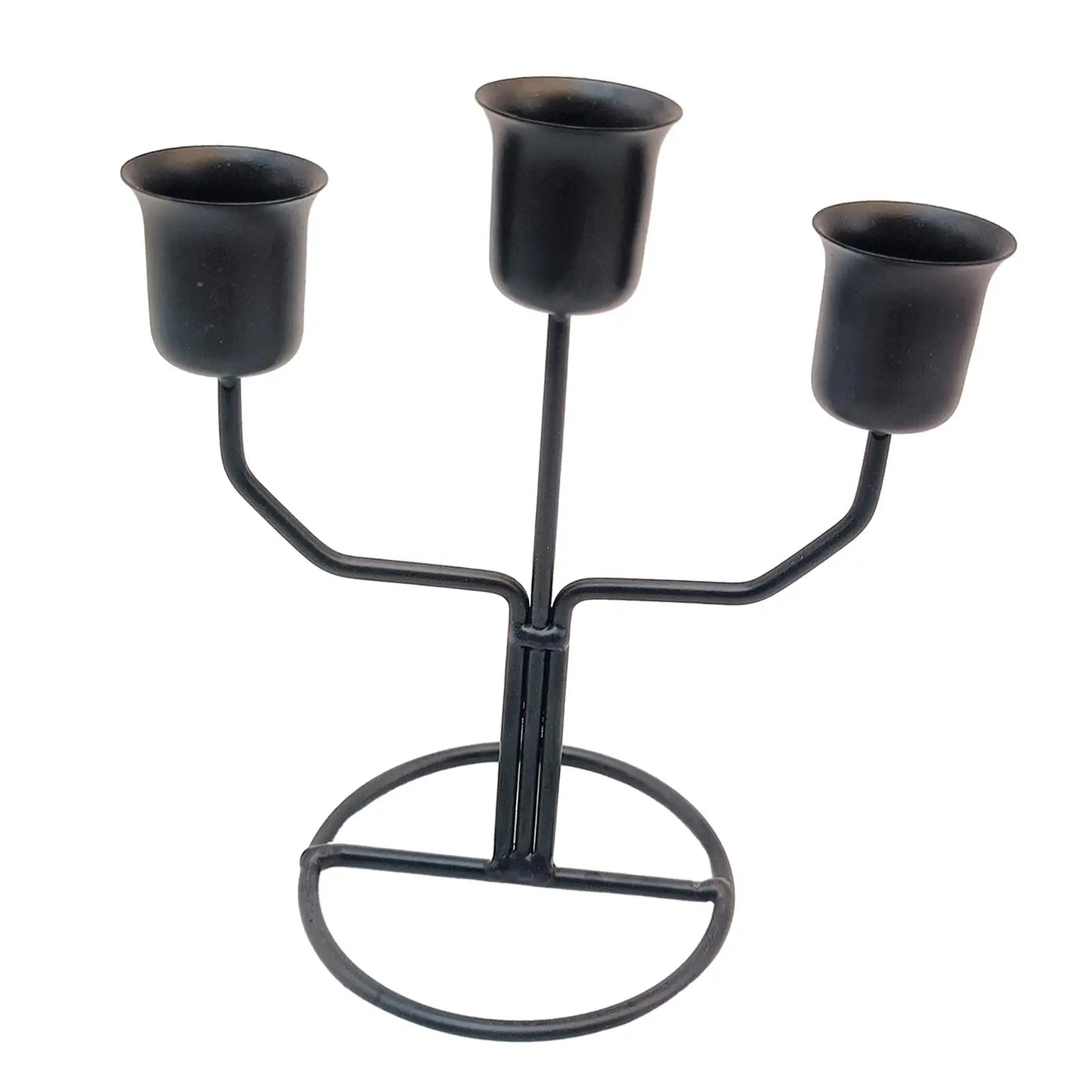3-Arm Iron Candle Holder – Modern Candlestick Centerpiece Candle Holder Zpaxo Style A