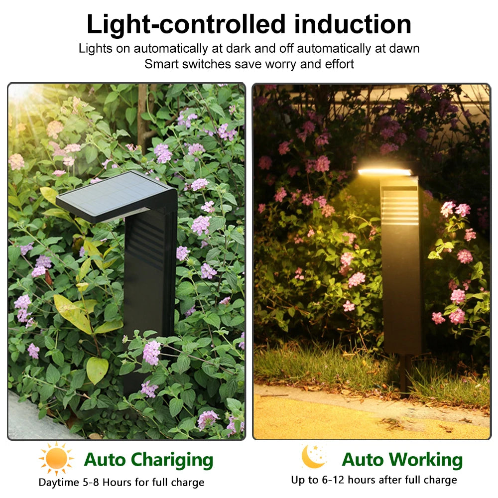 2PCS LED Solar Pathway Lights Outdoor Waterproof Auto On/Off Dusk to Dawn Solar Powered Landscape Lighting Garden Yard Lawn Zpaxo