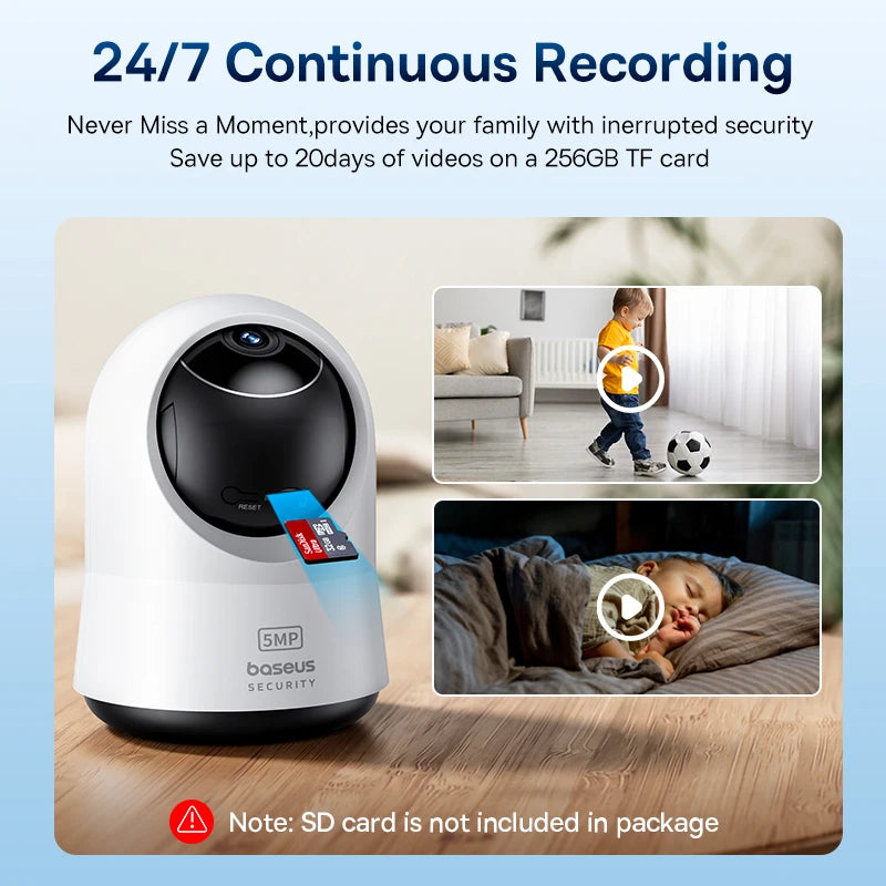 Baseus 5MP 3K Wifi IP Camera Wireless Indoor Security Protection