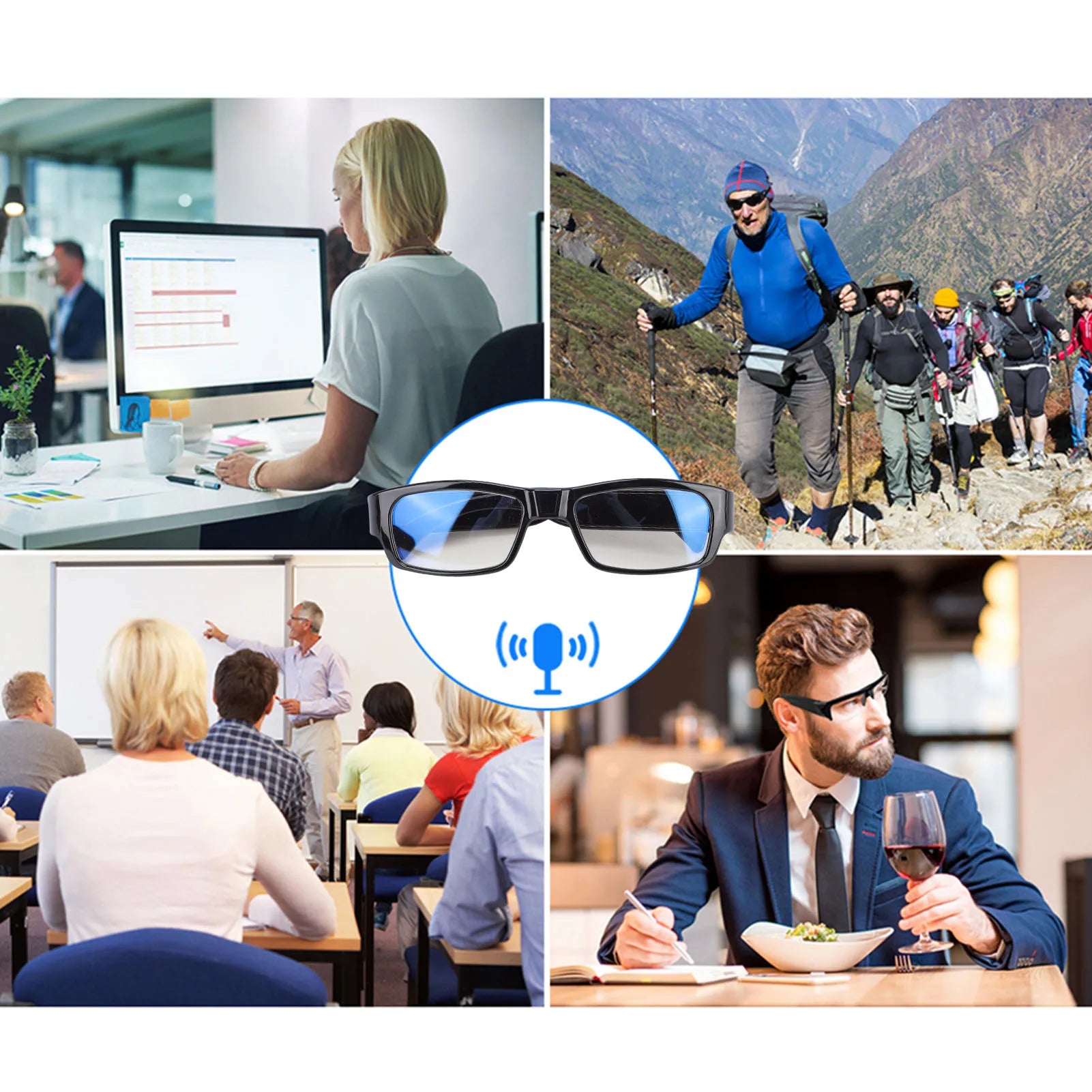 Camera Glasses Sports Action 1080P HD Video Recording Photos Taking