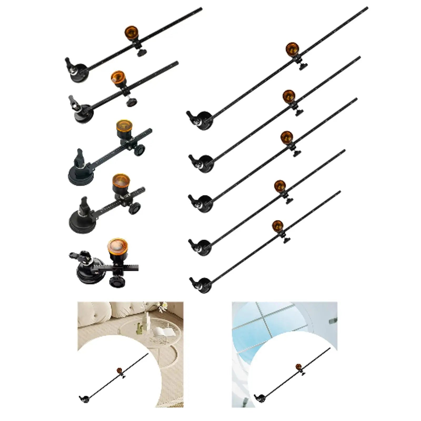 Circular Glass Cutter Heavy Duty Professional Adjustable Round with Suction Cup Zpaxo